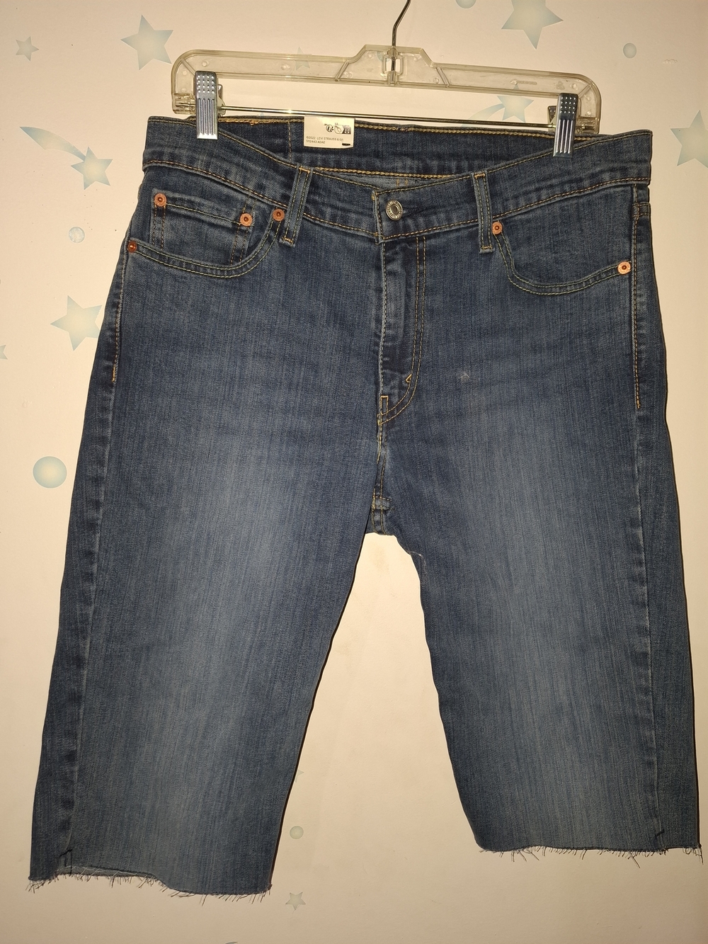Levi's 511 Relaxed Medium Blue Denim Cutoff Shorts 32